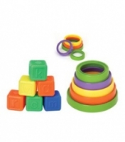 Devik Play Home Игровой набор кубики с алфавитом и пирамидка из колец 1118