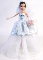 SONYA Золотая коллекция невеста в голубом платье с диадемой R9033